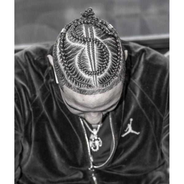 Dollar Sign Design For Cornrows Hairstyle