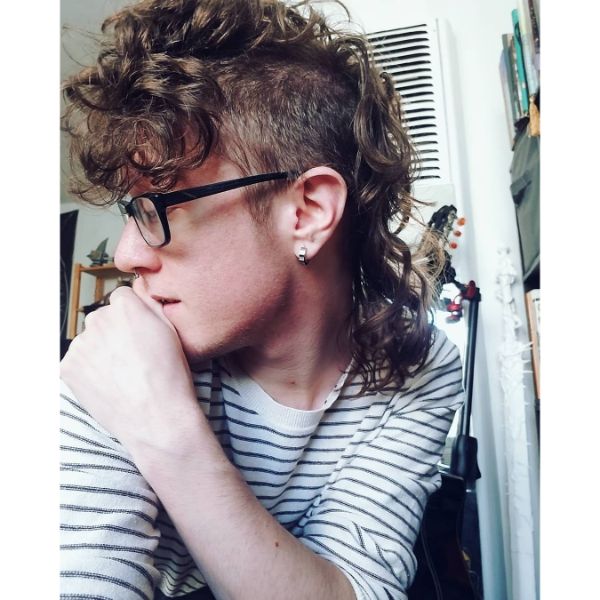 Extra Curly Long Mullet Haircut with Front Piece
