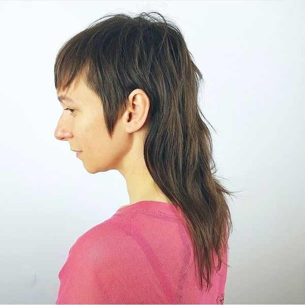 Extra-long Mullet for Straight Hair with Sideburns