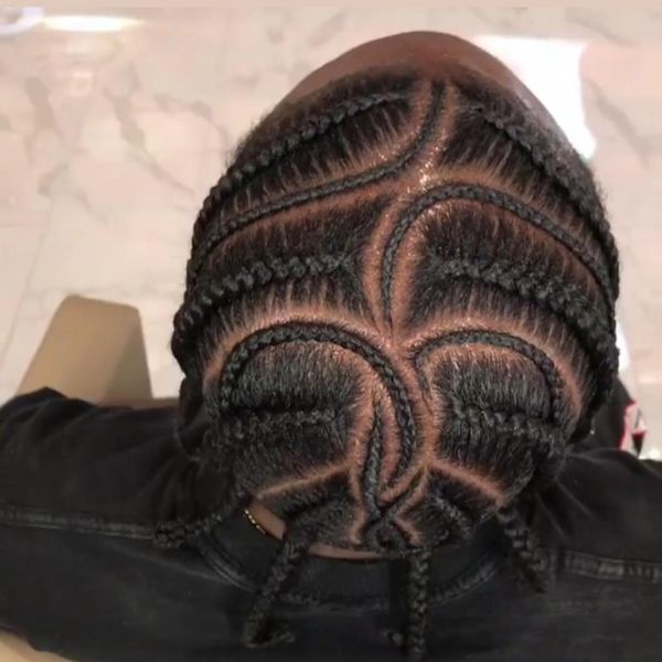 Intricate Patterned Cornrows Hairstyle