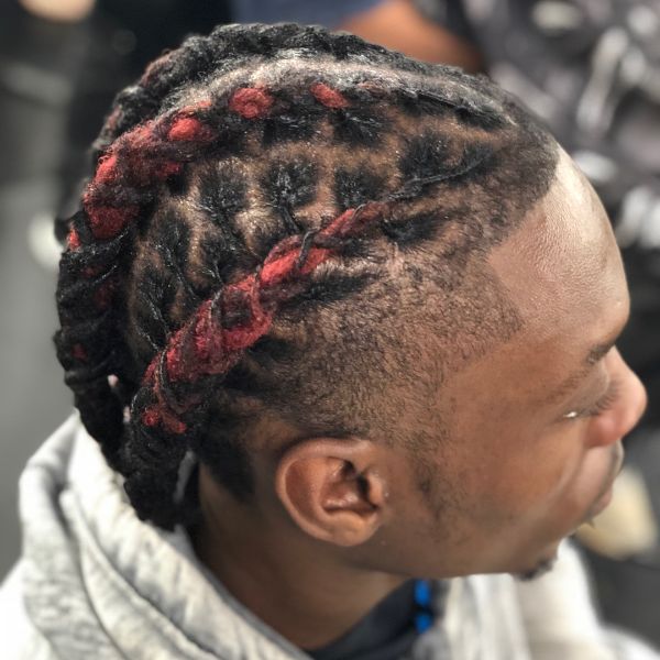 Twisted Braids Hairstyles for Men with Dreadklocks and Highlights
