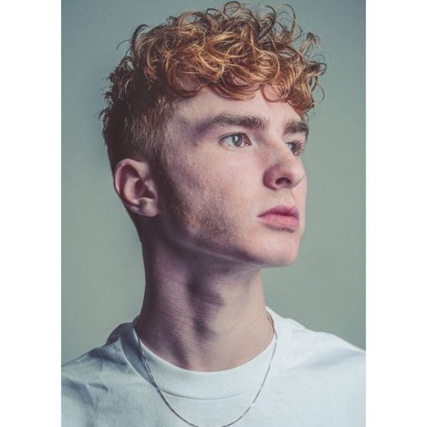 Ginger Curly Short Sides and Long Top Hairstyles