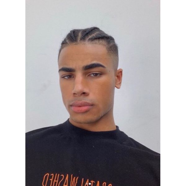  High Fade with Cornrows Hairstyles For Black Men