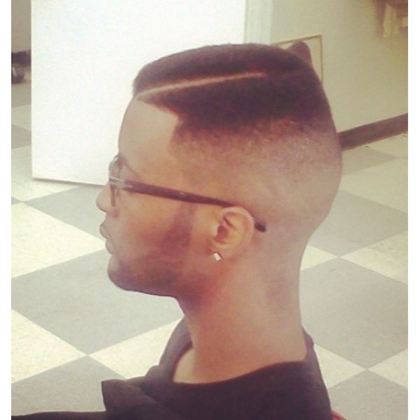  High Fade with Juice Cut and Hard Part