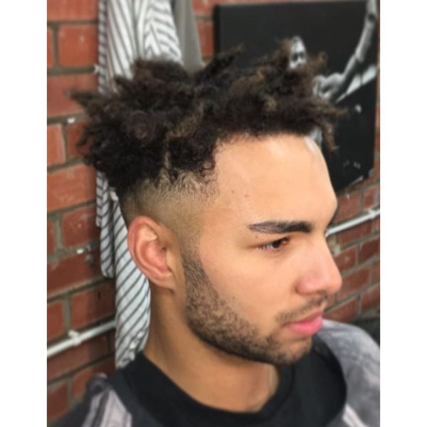 Skin Fade with Top Curls