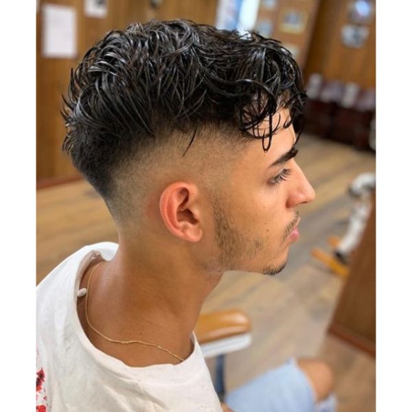 Undercut with Curly Top Finish Short Haircuts For Men