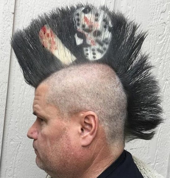  Horror Punk Mohawk Hairstyle with Joker Design