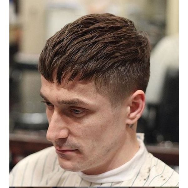 Caesar Haircut with Layered Top