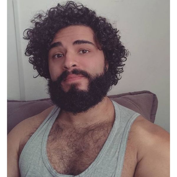  Macho Curly Hairstyle with Beard curly hairstyles for men