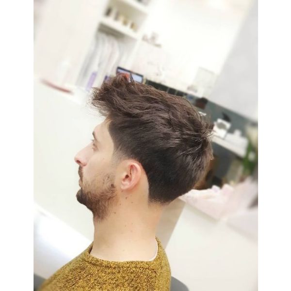 Textured Medium Length Haircut with Layered Top