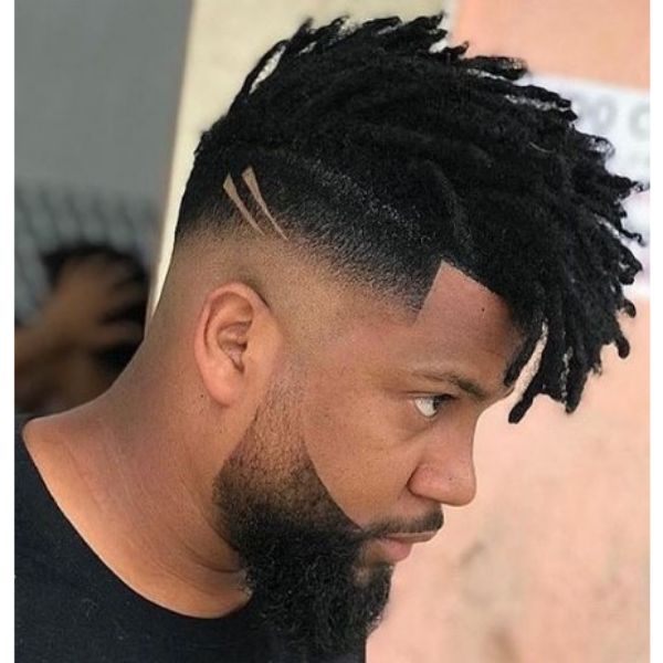 High Fade With Front Facing Dreadlocks