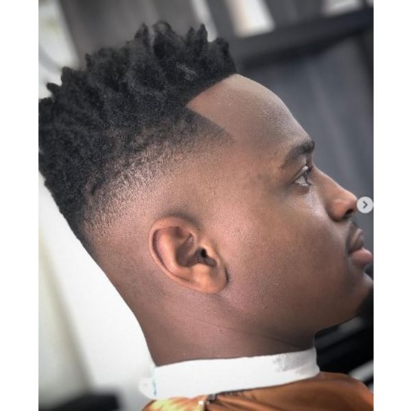 High Fade With Small Twists Afro Hairstyle For Men
