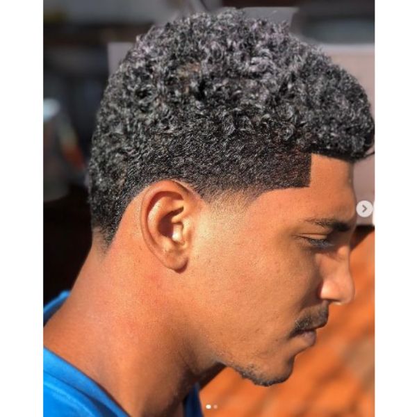 Low Taper Haircut With Curly Afro