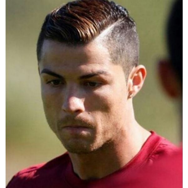  Zero High Fade With Long Smooth Top And Side Hard Part Cristiano Ronaldo Hairstyles